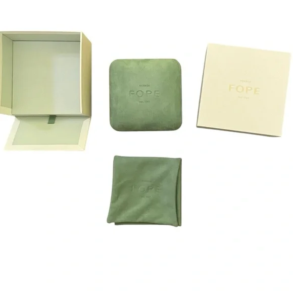 Fope Flexit Eka Bracelet Yellow Gold with White Gold Blue Sapphire Rondel Sz: 17 - Picture 14 of 15